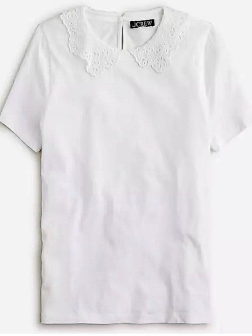J.Crew Crochet Lace Collar T-Shirt – Size Medium preppy cottagecore neutral